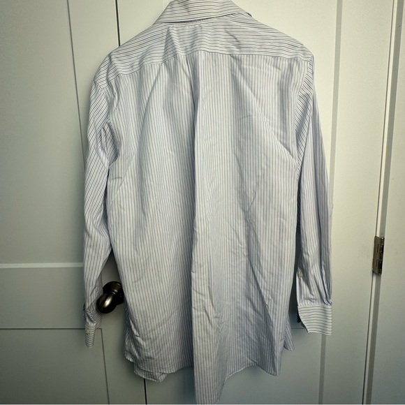 Brooks Brothers 346 Button Down Shirt Men's Size 16 2/3 Blue Stripe Office - Picture 4 of 6